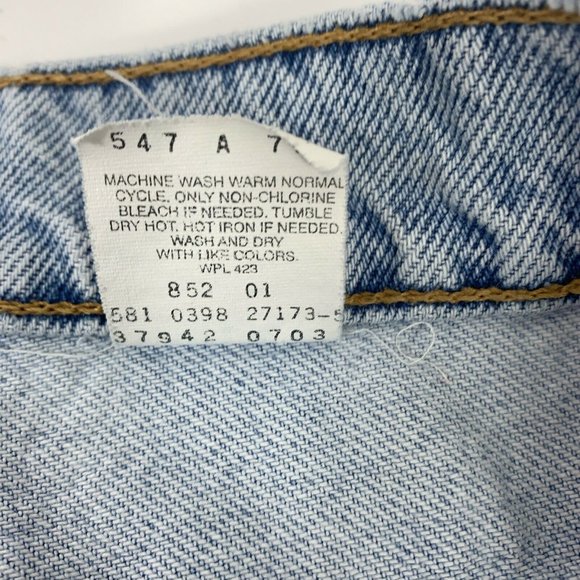 Vtg Levis Rare White Tab 950 Jean Shorts Jr Sz 13 - Picture 7 of 12